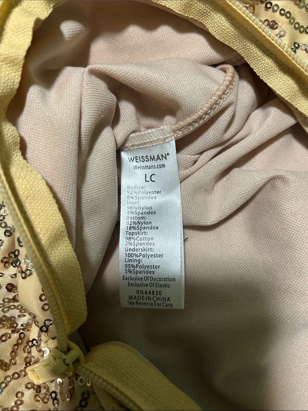 Weismann Gold Sequin & Olive Military-Inspired Costume Dress